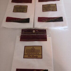 NEW Men's Handkerchiefs Bundle 100% Cotton 3 Packages of 4 Slightly Irregular